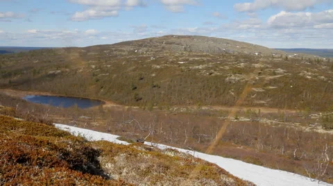 Open spaces of polar region in spring Stock Footage 42667993