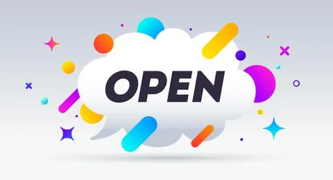 Open, speech bubble. Banner, poster Stock Illustration