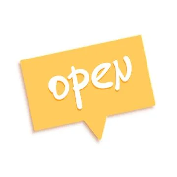 Open speech bubble singboard isolated on white background. Vector illustratio Stock Illustration