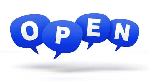Open speech bubbles 3d concept illustration Stock Illustration