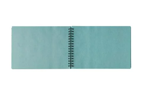 Open spiral bound notepad with craft turquoise sheets, isolated on white ba.. Stock Illustration
