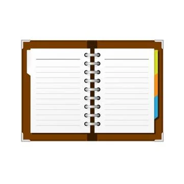 Open spiral diary or notepad - double-page spread Stock Illustration