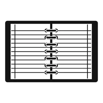 Open spiral lined notebook icon simple Stock Illustration