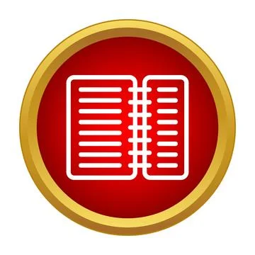 Open spiral notebook icon representing education and note taking Stock Illustration