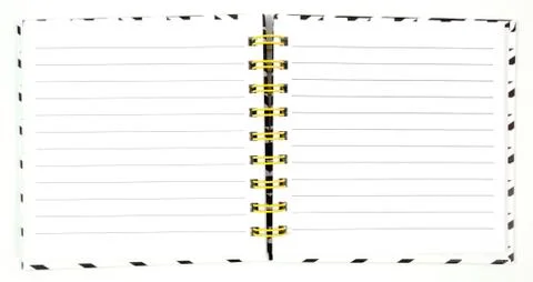 Open spiral notebook Stock-Fotos