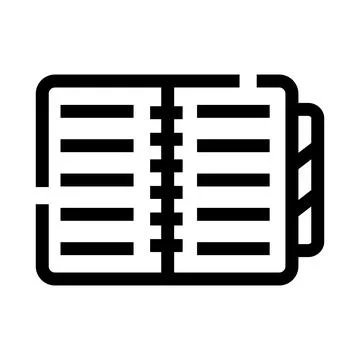 Open spiral notebook showing blank pages icon Illustrazione stock