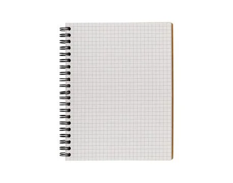 Open spiral notepad with clean white pages and kraft cover isolated on backgr Stock Photos