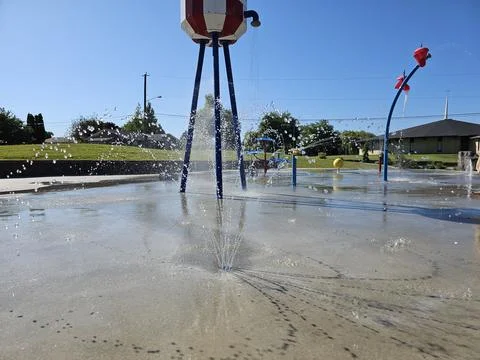 Open Splash pad Foto stock