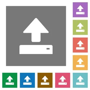 Open square flat icons Illustrazione stock