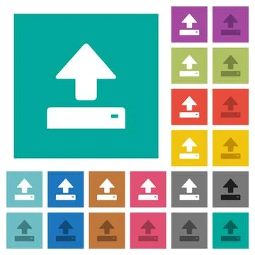 Open square flat multi colored icons Stock Illustration