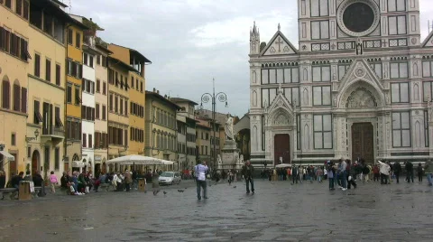 Open square in Florence Stock Footage 89387