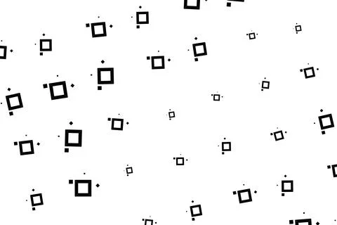 Open square forms and tiny accent marks float across a spacious white field.. Stock Illustration