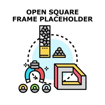 Open square frame placeholder concept vector illustration Stock Illustration