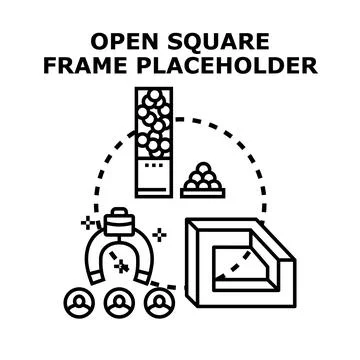 Open square frame placeholder concept vector illustration Stock Illustration
