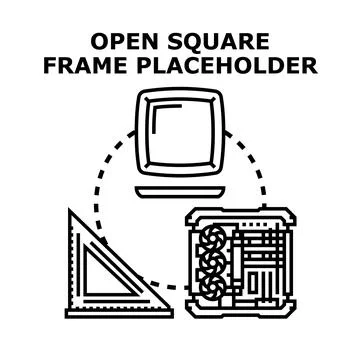 Open square frame placeholder vector concept illustration Illustrazione stock