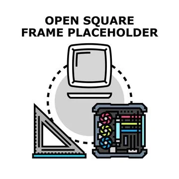 Open square frame placeholder vector concept illustration Stock Illustration