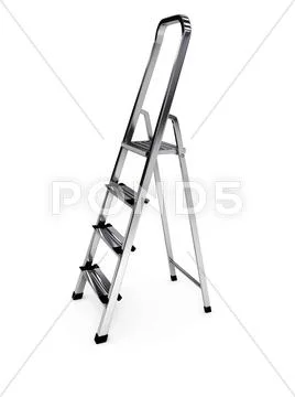 Open staircase over white background Stock Illustration