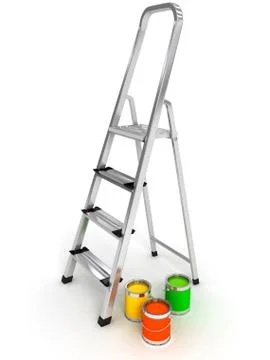Open staircase over white background Stock Illustration