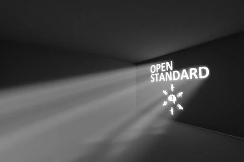 OPEN STANDARD rays volume light concept 3d illustration Stock Illustration