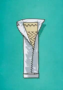 Open stick of gum Stock Illustration