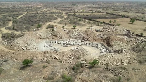 Open Stone Quarry Mining Site Showing Large Scale Rock Extraction 스톡 동영상 324756818