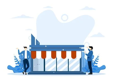 Open store front or online store front concept Stock Illustration