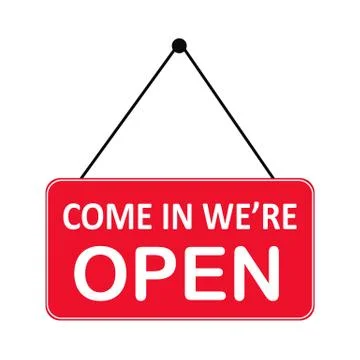 Open store icon on white background. flat style. open door icon for your web Illustrazione stock