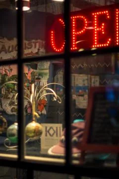 Open Store Window Stock Photos