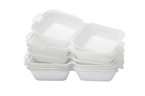 Open styrofoam boxes Stock Photos
