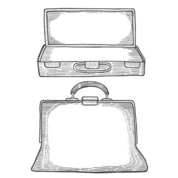 Open suitcase and carpet Stock Illustration