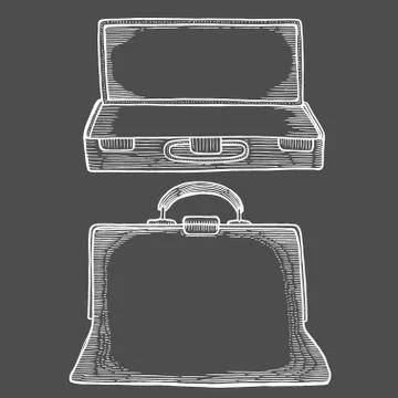 Open suitcase and carpet Stock Illustration