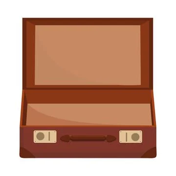 Open suitcase, color isolated vector illustration Stock Illustration