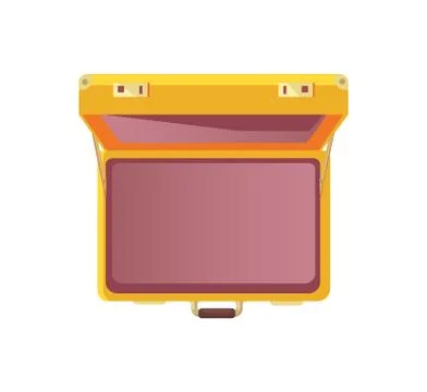 Open Suitcase Empty Bag Top View Vector Icon Stock Illustration