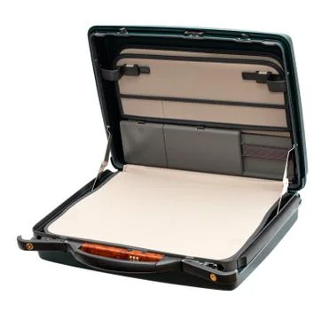 Open suitcase isolated on white background Stock Photos