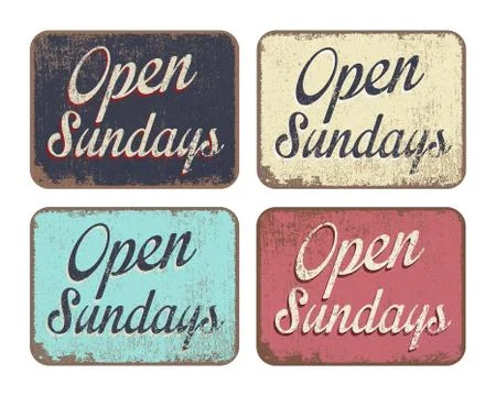 Open Sundays Stock Illustration