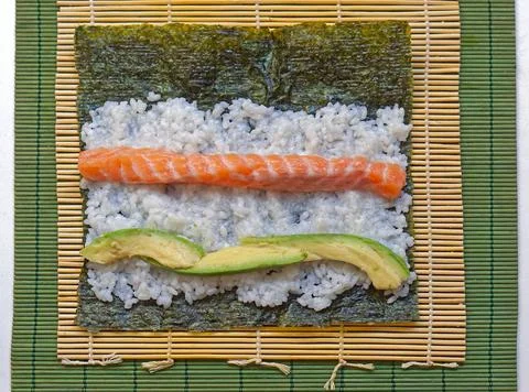 Open sushi roll Stock Photos