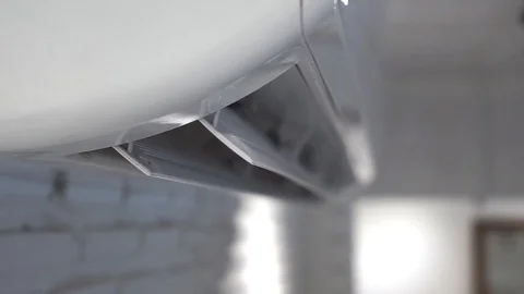 Open swing for Air conditioner is used at bedroom Stock Footage 109606204