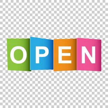 Open tag. Market message. Flat vector illustration on white background Stock Illustration