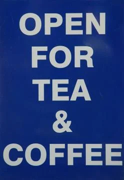 Open for Tea and Coffee Stock Photos