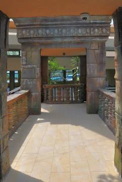 Open temple hall Foto stock