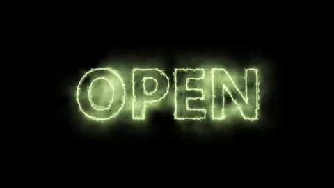 Open text animation. Neon and electric effect on letters. Bright, blur video Stock Footage 146482603