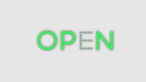 OPEN TEXT digital LED display Stock Footage 230678033