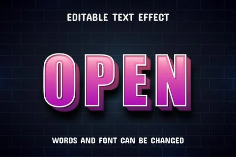 Open text - editable text effect Stock Illustration