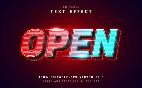 Open text effect with line pattern Stock Illustration