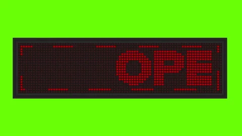 Open text on light board.4K video.Looping footage Stock Footage 144622806