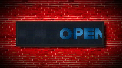 Open text on light board.4K video.Looping footage Stock Footage 144624251