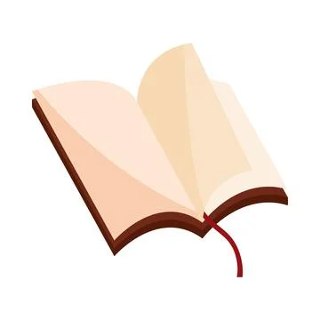 Open textbook and bookmark Stock Illustration