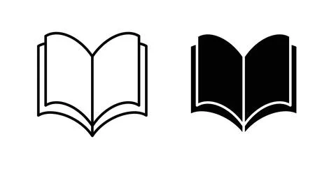 Open textbook icon symbol. Flat Vector illustration Stock Illustration