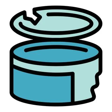 Open tin can with broken lid revealing contents Stock Illustration