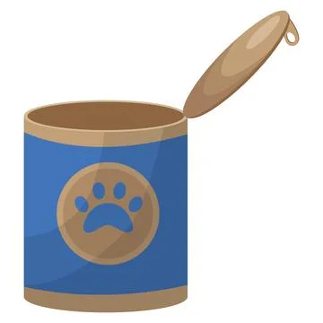 An open tin can. cat and dog food. Vector illustration Stock Illustration